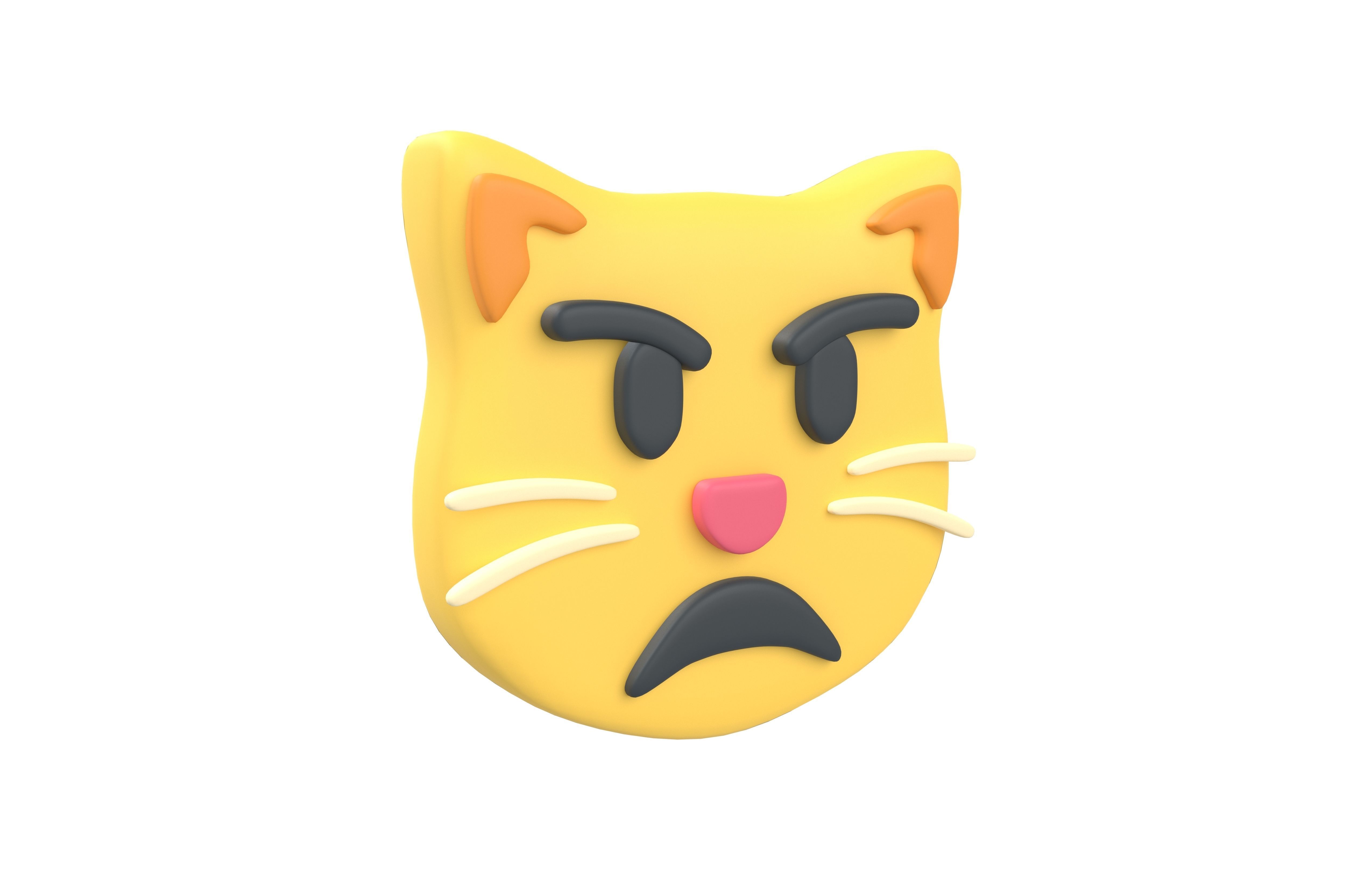 Twitter Pouting Cat V1 001 Low-poly 3D model_1