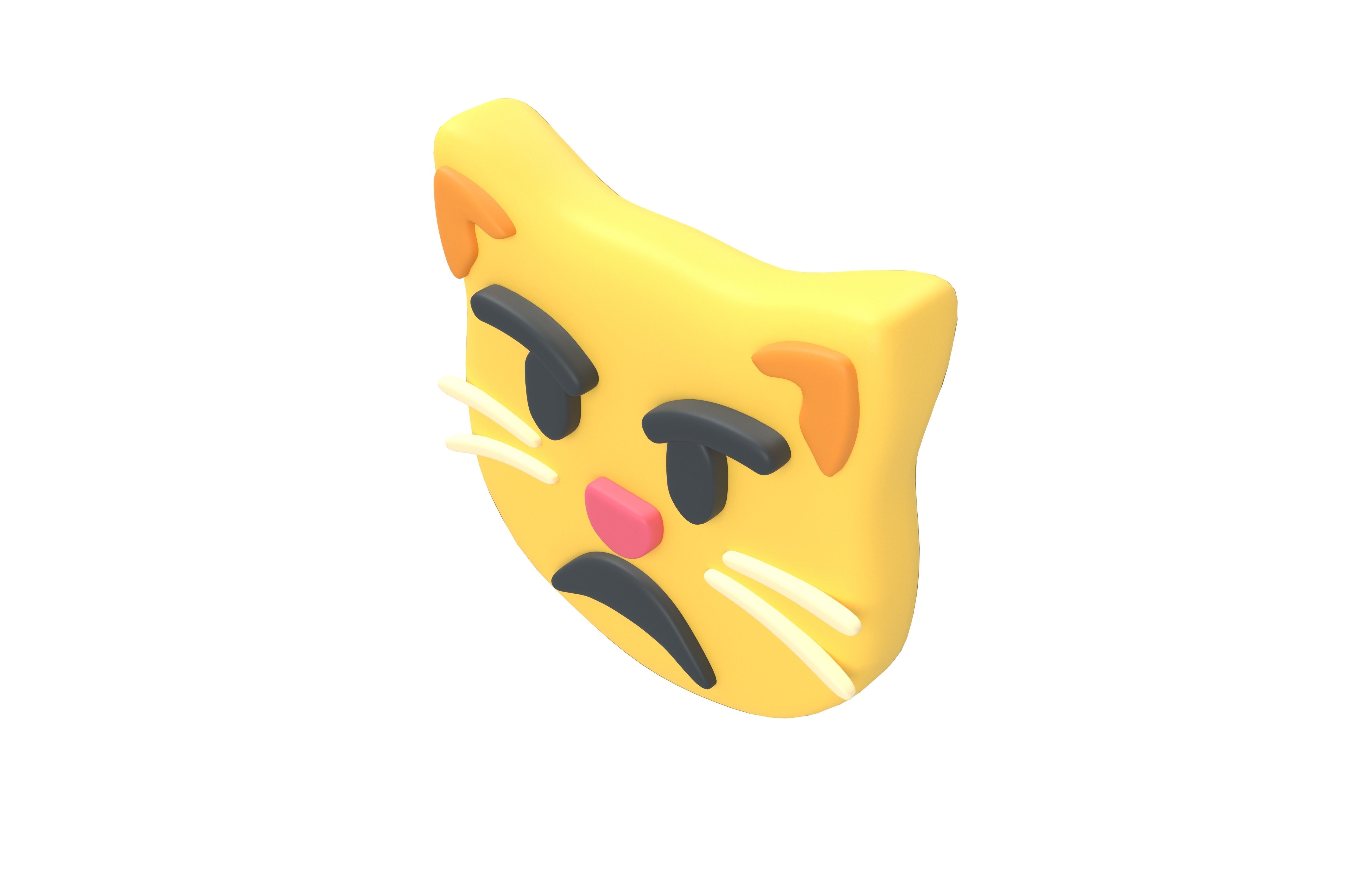 Twitter Pouting Cat V1 001 Low-poly 3D model_3