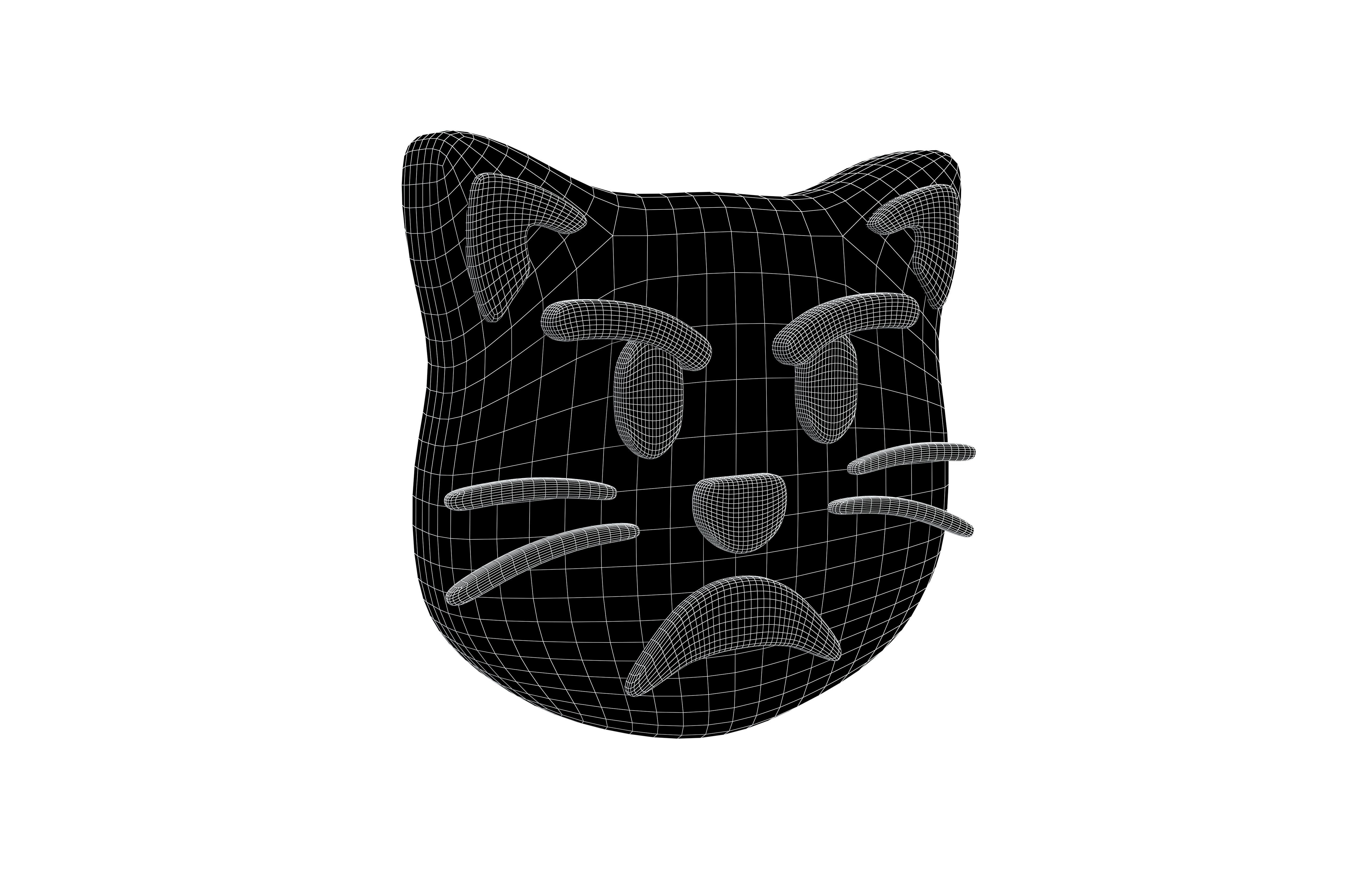 Twitter Pouting Cat V1 001 Low-poly 3D model_7