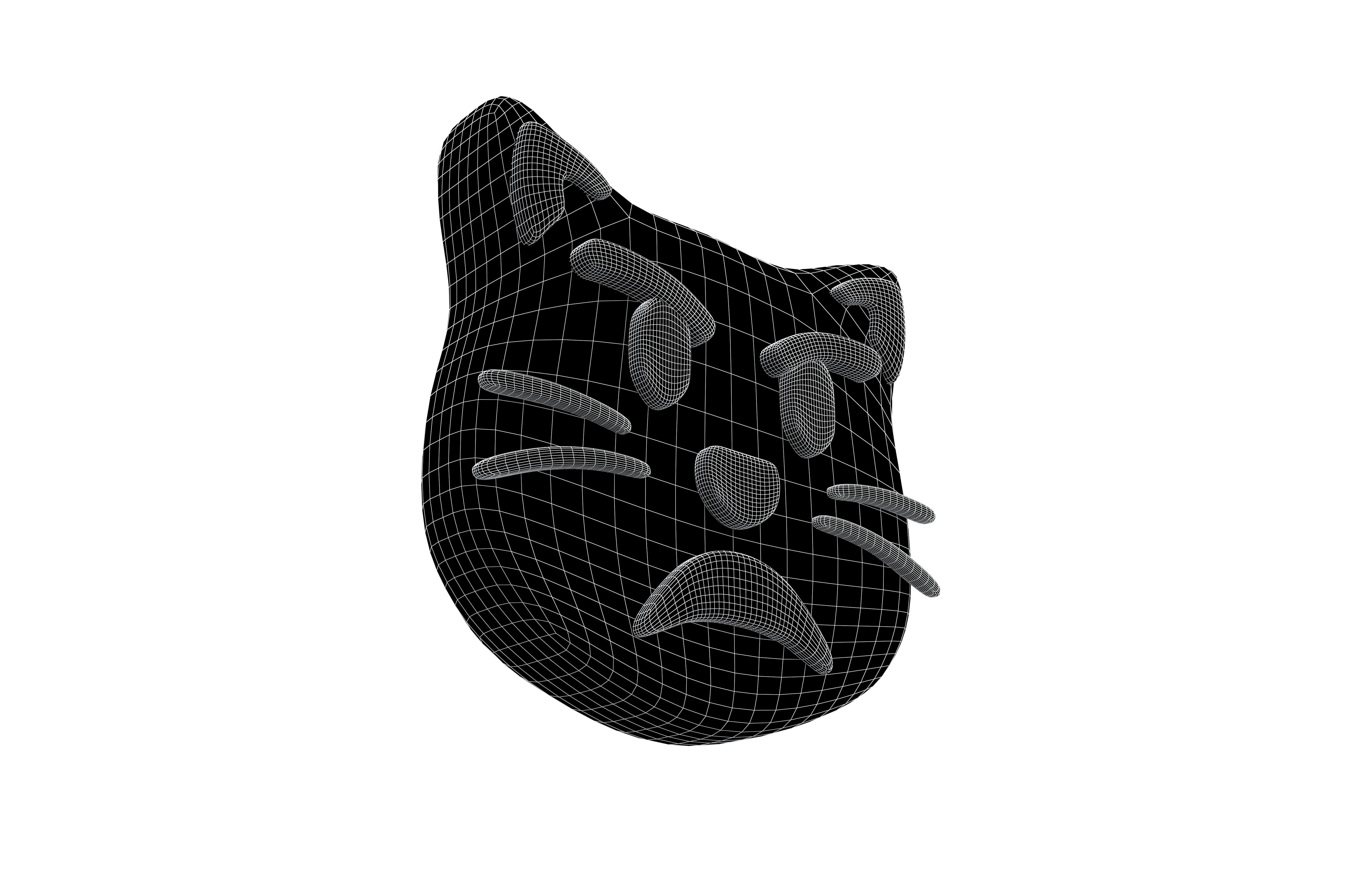 Twitter Pouting Cat V1 001 Low-poly 3D model_5