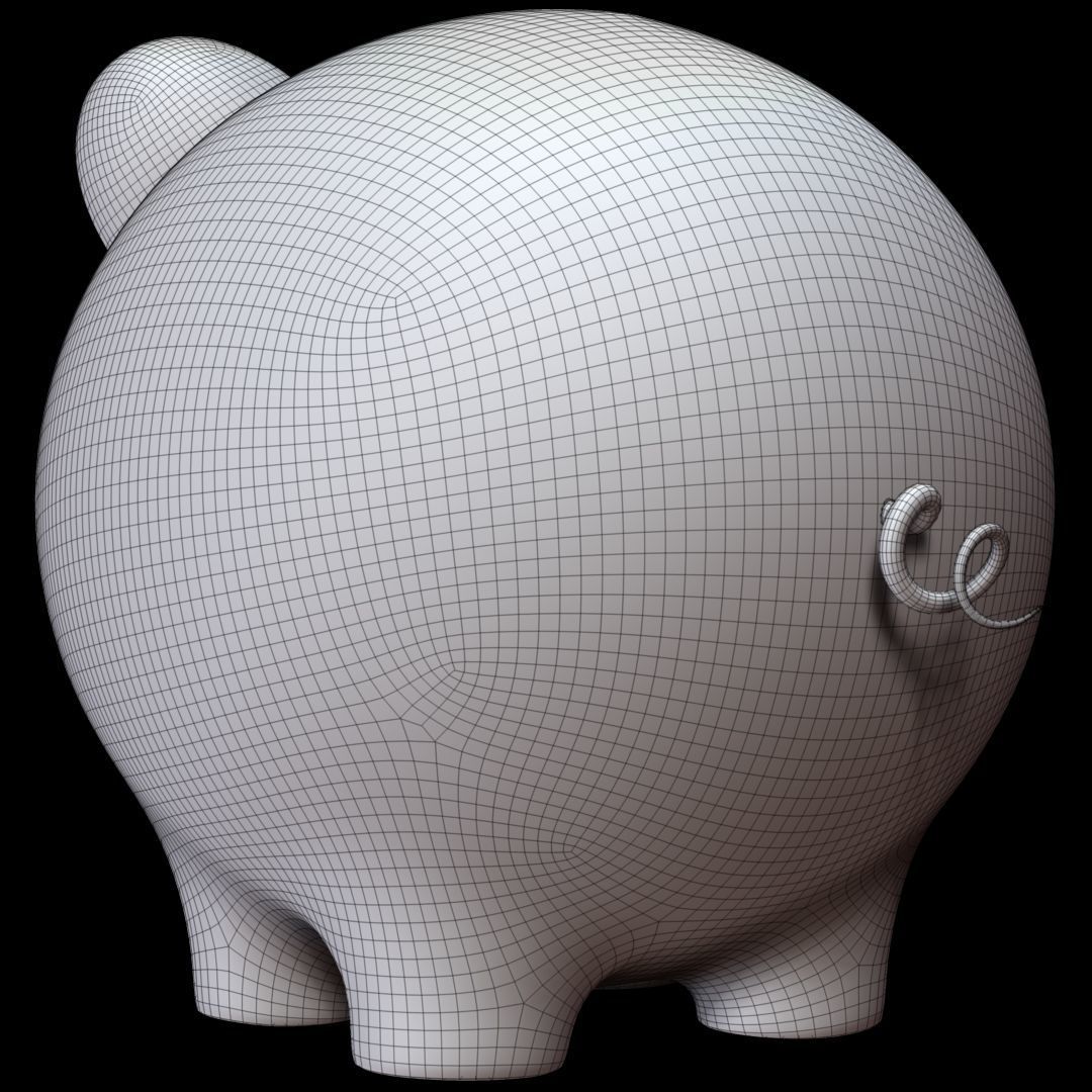 Pig Money Box 3D model_16