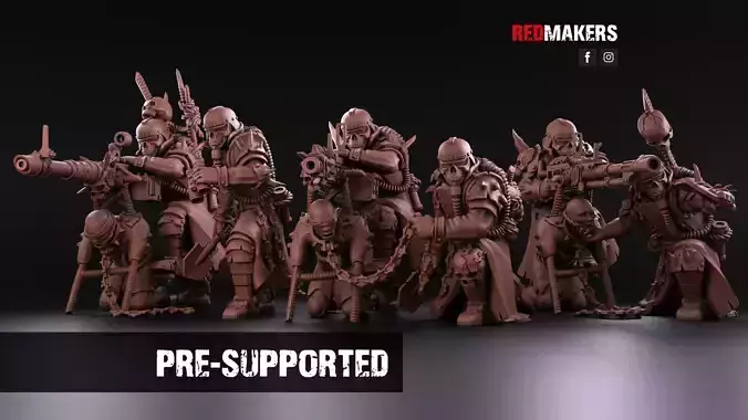 Renegade Death Division - Heavy Support Squad - Heretics 3D print model
