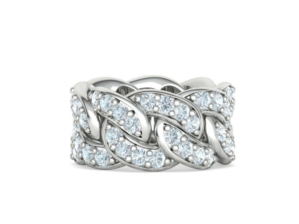 Cuban Link Ring Heavy Chain Ring 12mm wide 7US 3D print model_7