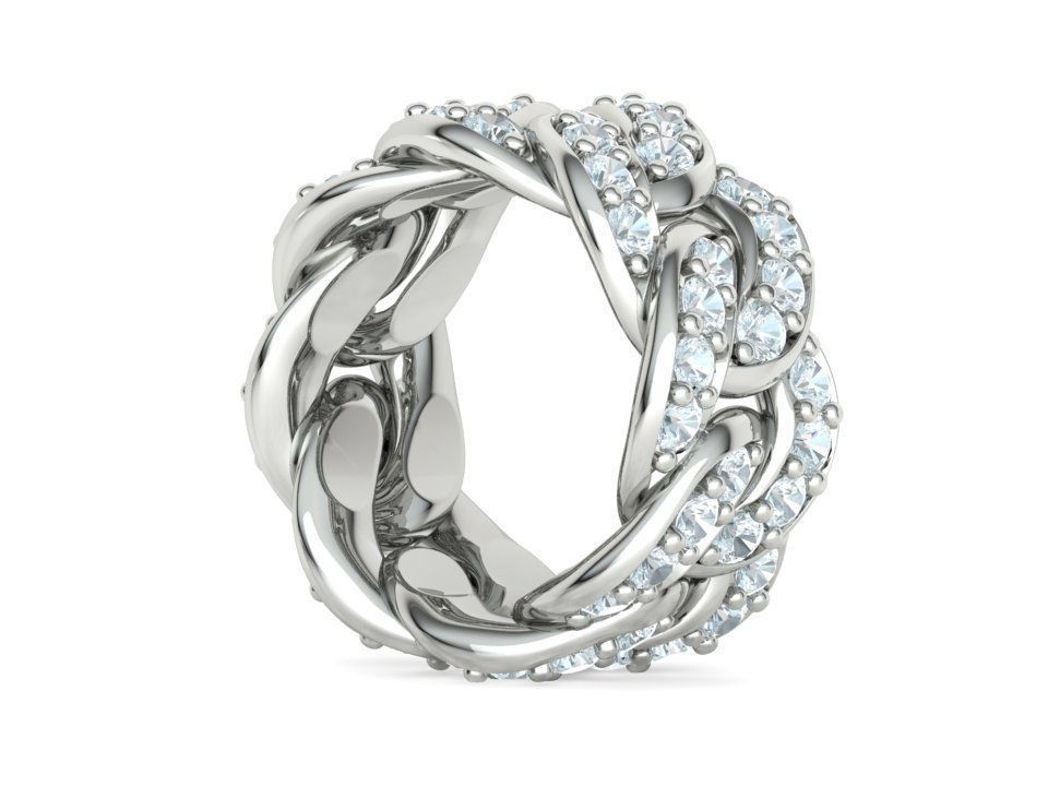 Cuban Link Ring Heavy Chain Ring 12mm wide 7US 3D print model_23