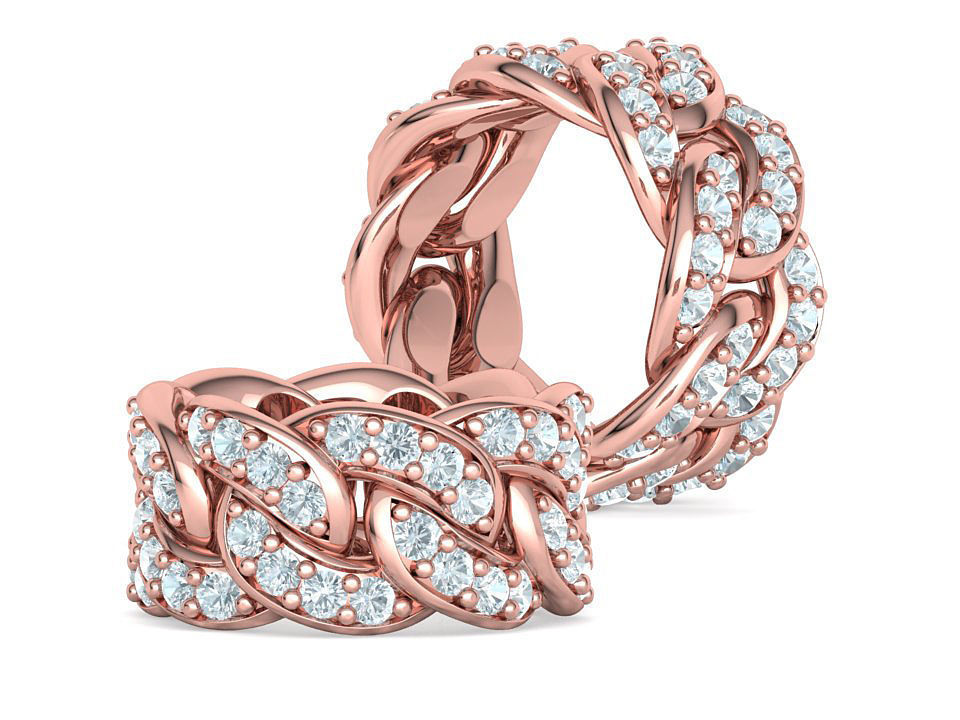 Cuban Link Ring Heavy Chain Ring 12mm wide 7US 3D print model_1