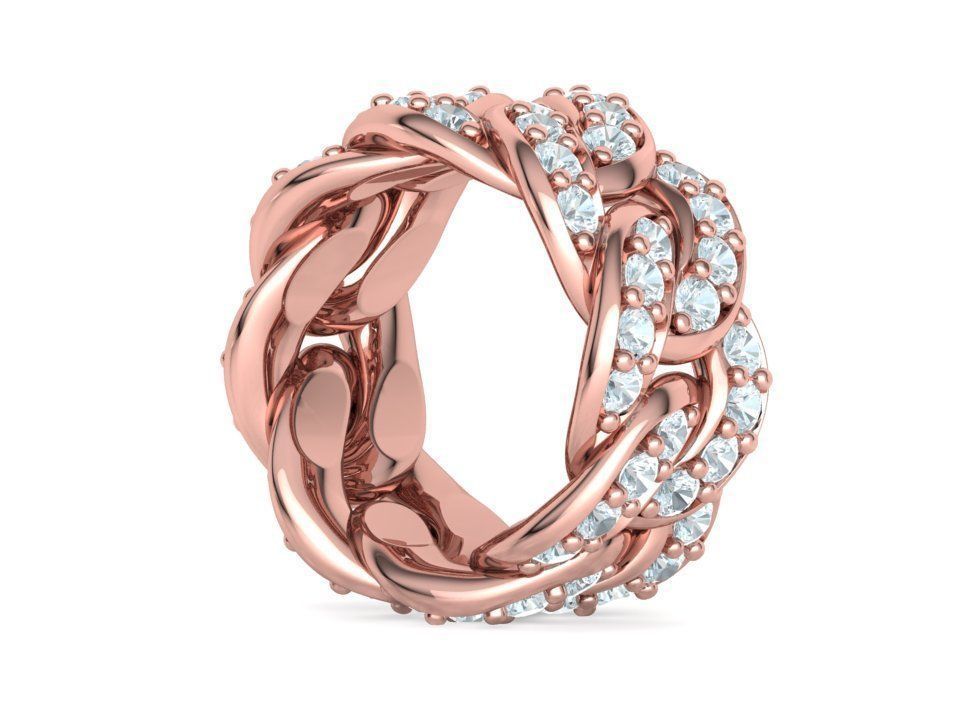 Cuban Link Ring Heavy Chain Ring 12mm wide 7US 3D print model_21