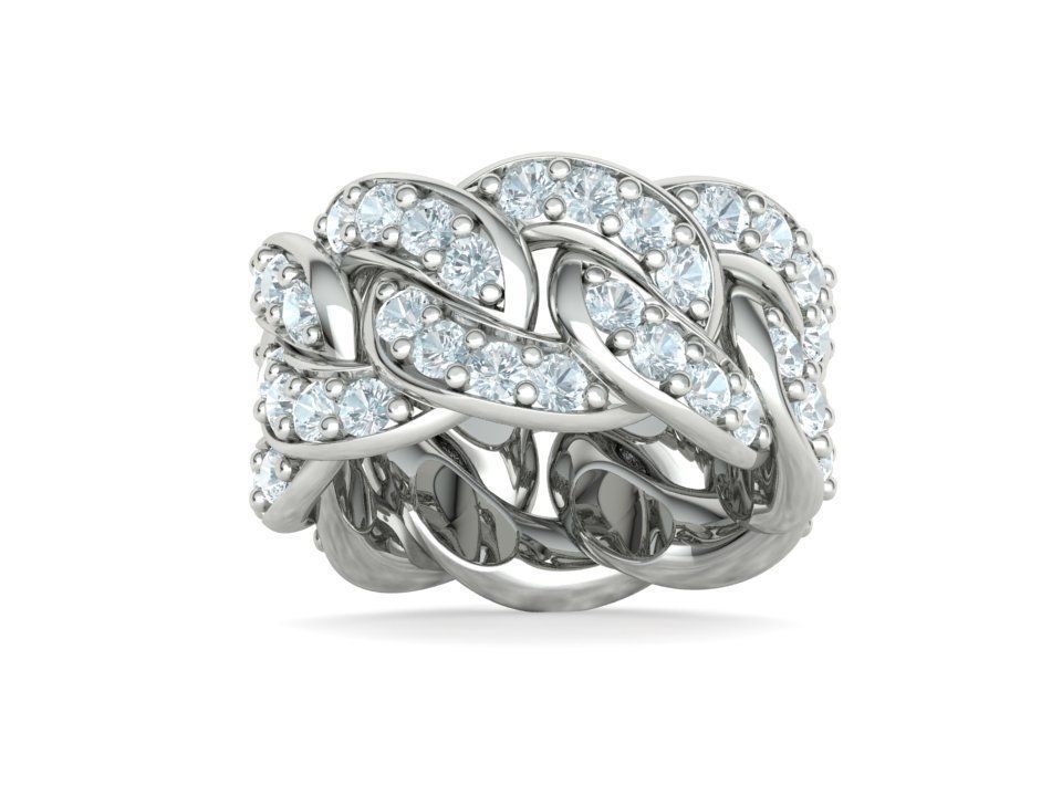 Cuban Link Ring Heavy Chain Ring 12mm wide 7US 3D print model_10