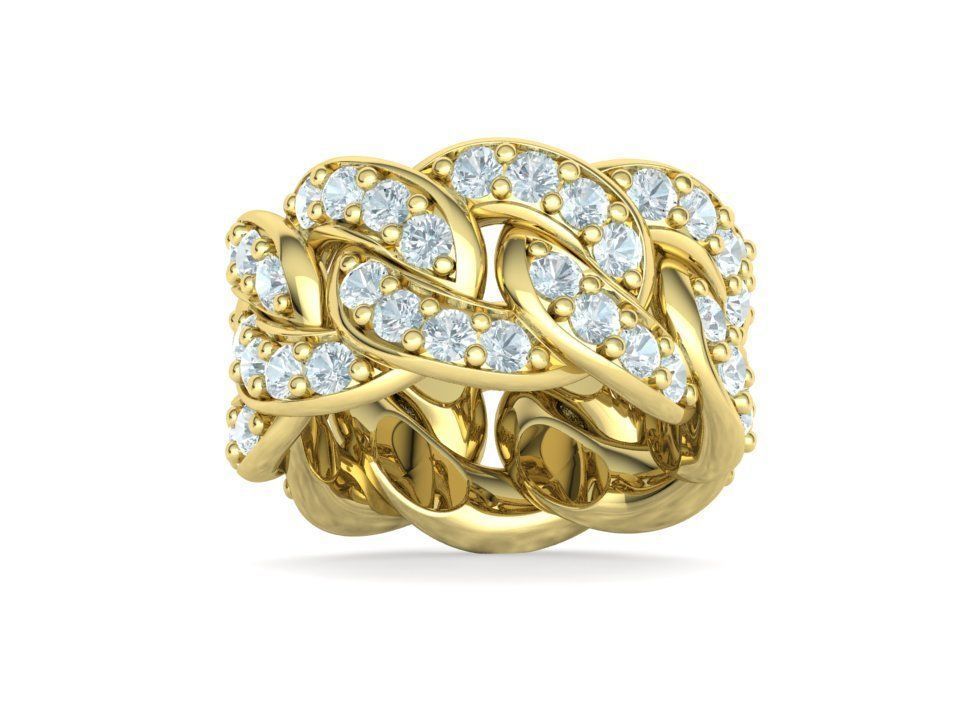 Cuban Link Ring Heavy Chain Ring 12mm wide 7US 3D print model_9