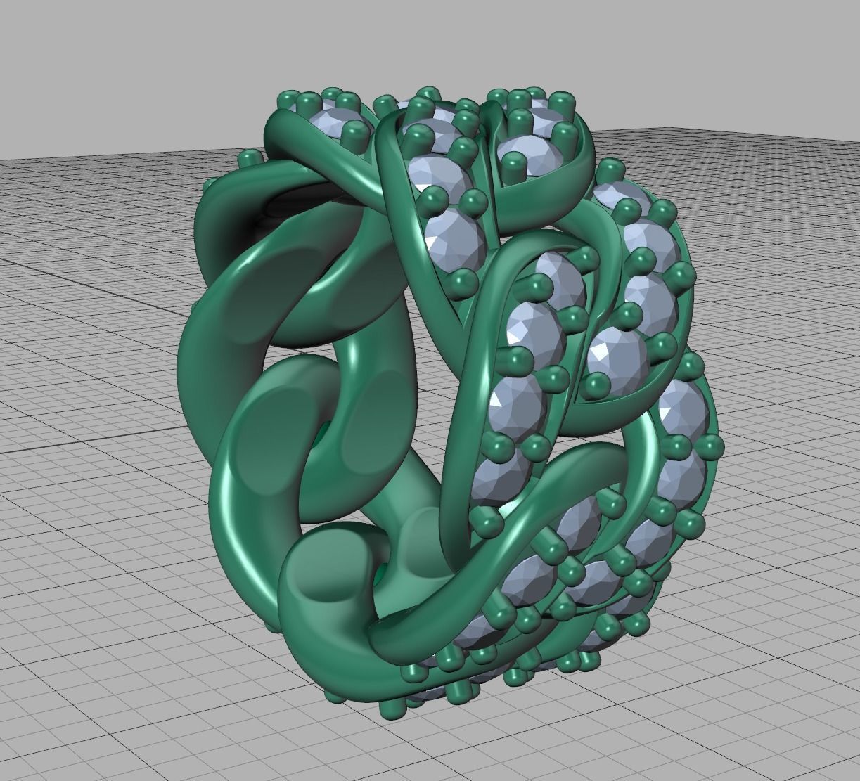 Cuban Link Ring Heavy Chain Ring 12mm wide 7US 3D print model_15