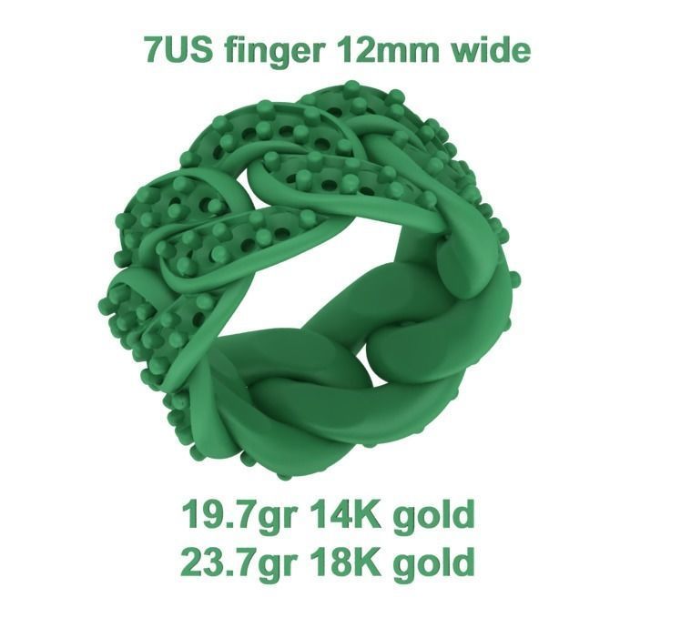 Cuban Link Ring Heavy Chain Ring 12mm wide 7US 3D print model_17