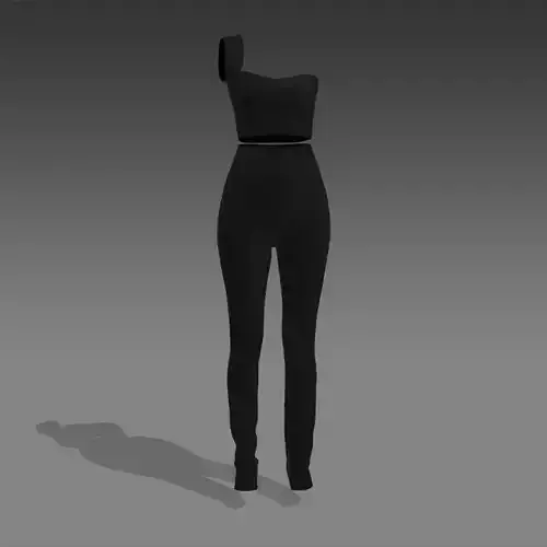 TWO PIECES SUIT  BLACK MATTE LOOK