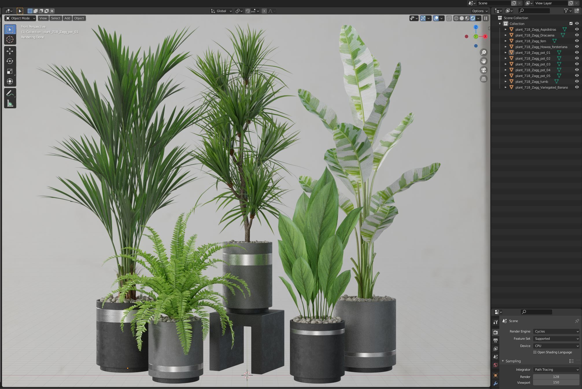 Plants collection 718 3D model_5