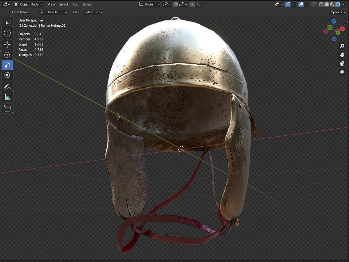 Roman Helmet 01 Low-poly 3D model_16
