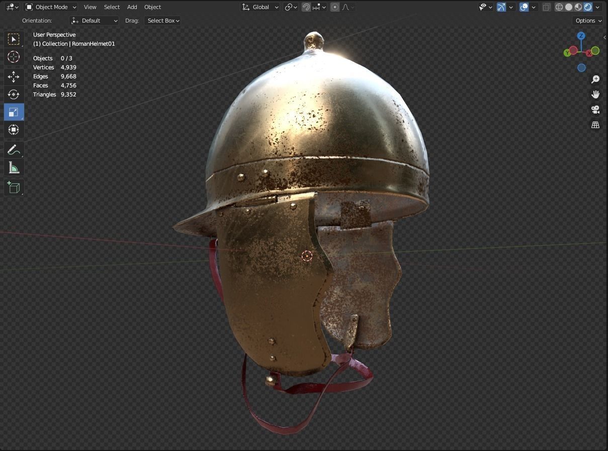 Roman Helmet 01 Low-poly 3D model_18
