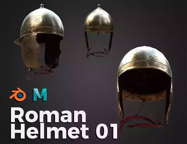 Roman Helmet 01 Low-poly 3D model