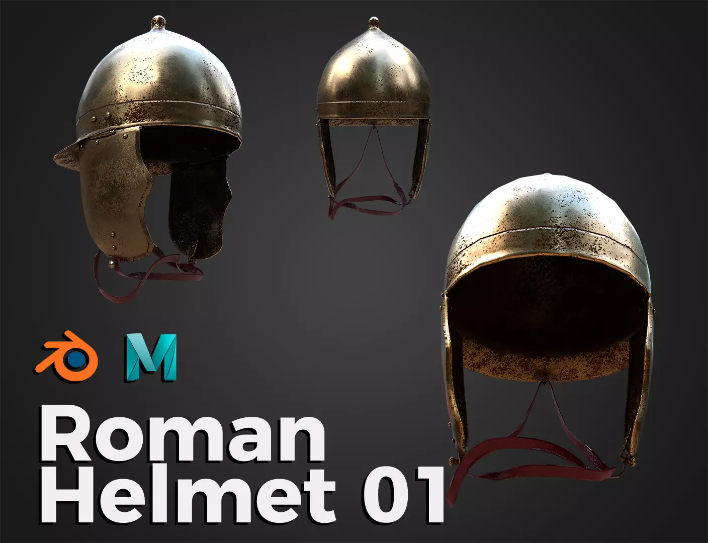 Roman Helmet 01 Low-poly 3D model_0