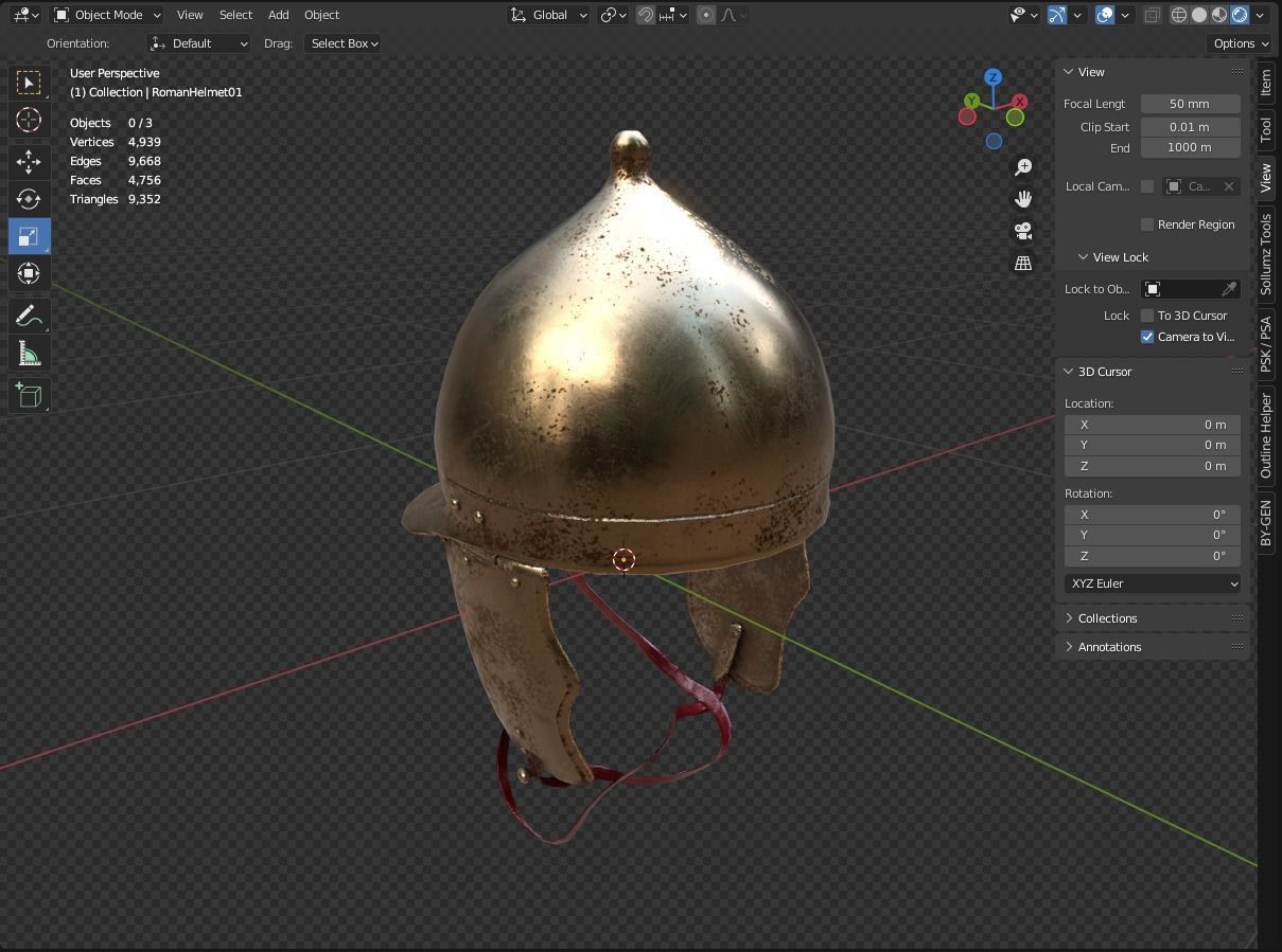 Roman Helmet 01 Low-poly 3D model_14