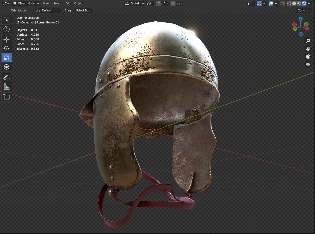 Roman Helmet 01 Low-poly 3D model_15