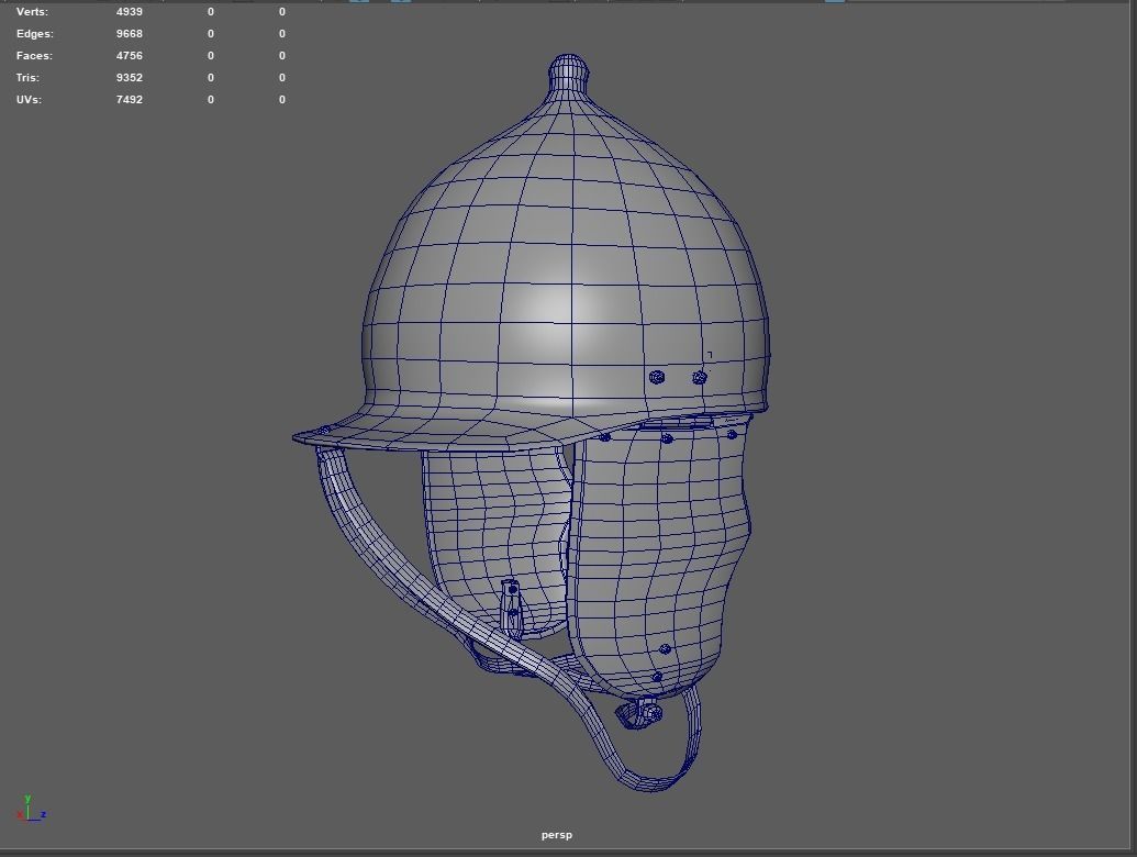 Roman Helmet 01 Low-poly 3D model_13