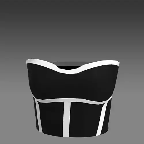 CORSET BUSTIER LOOK BLOUSE BLACK AND WHITE COLOR BLOCK