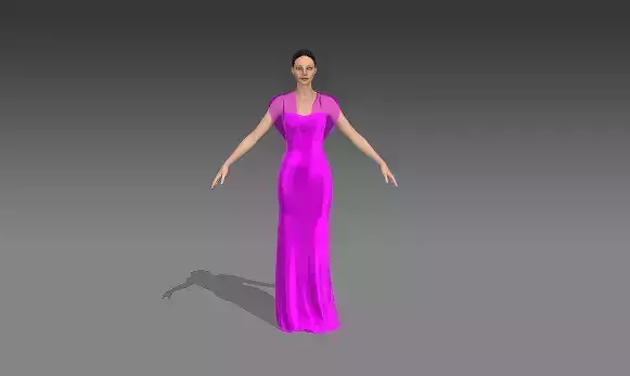 DRESS LOOK SATIN SILK PINK MAGENTA LOOK LONG DRESS FASHION