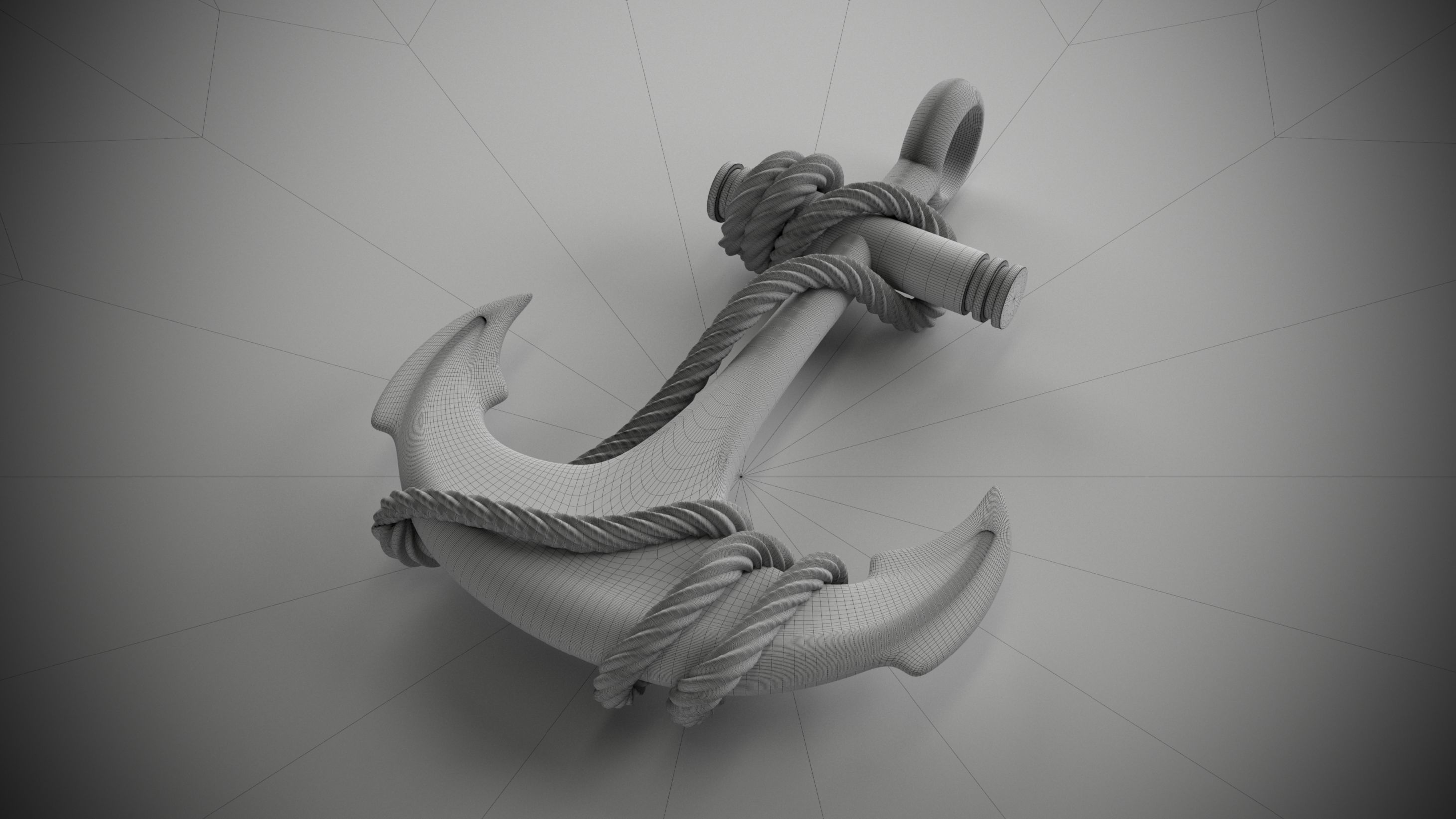 Anchor gold 3D model_6