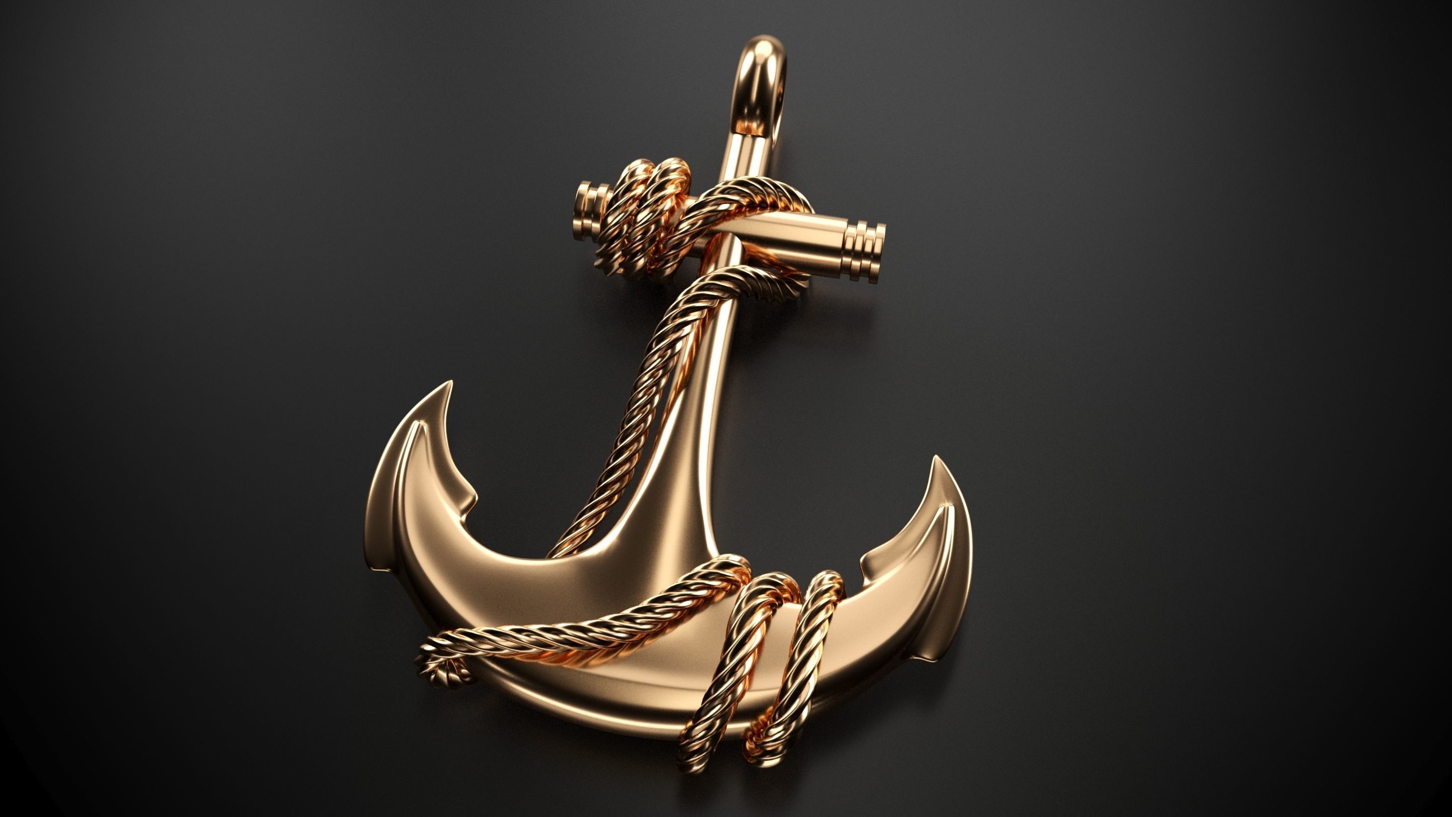 Anchor gold 3D model_2