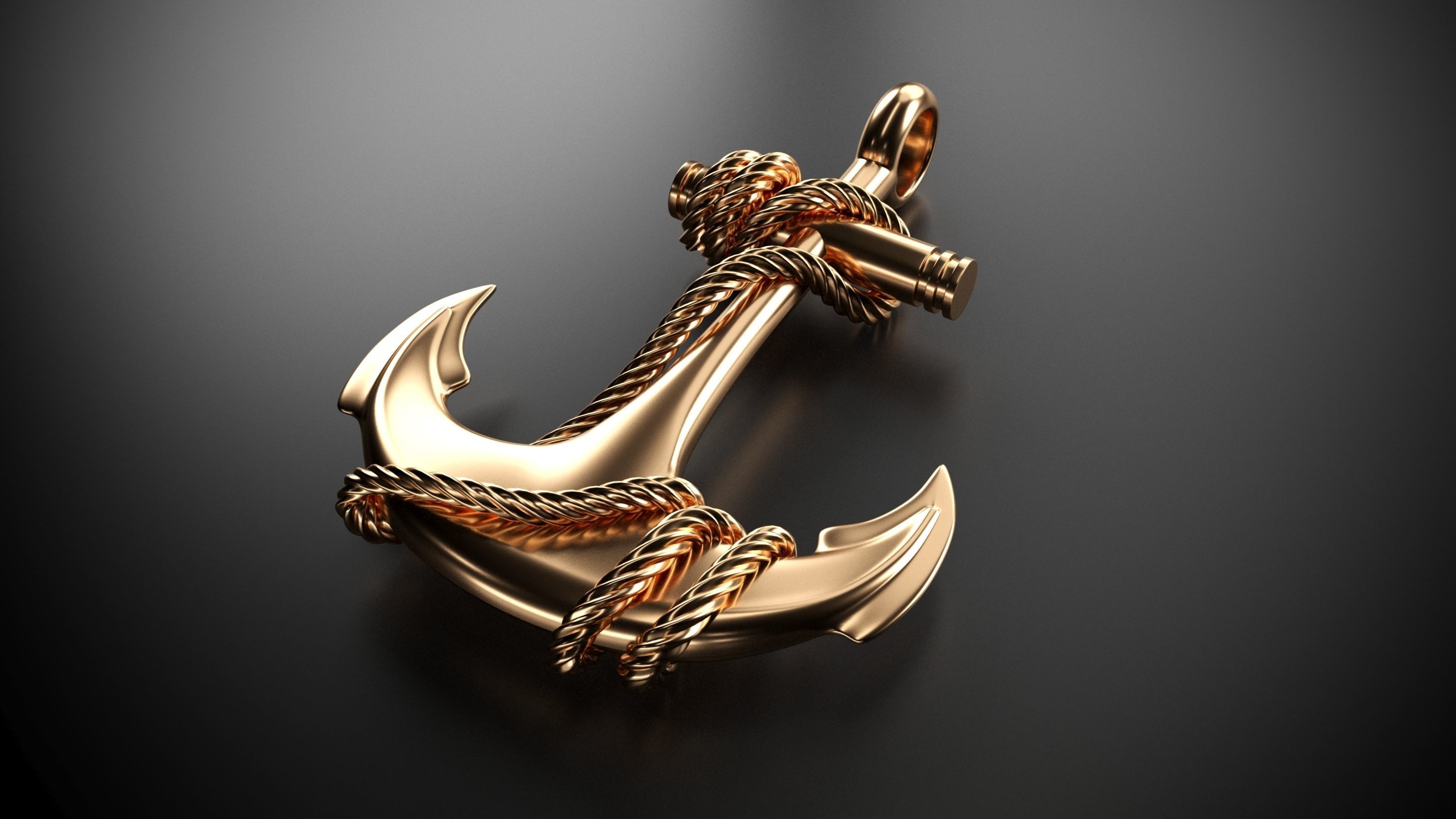 Anchor gold 3D model_1
