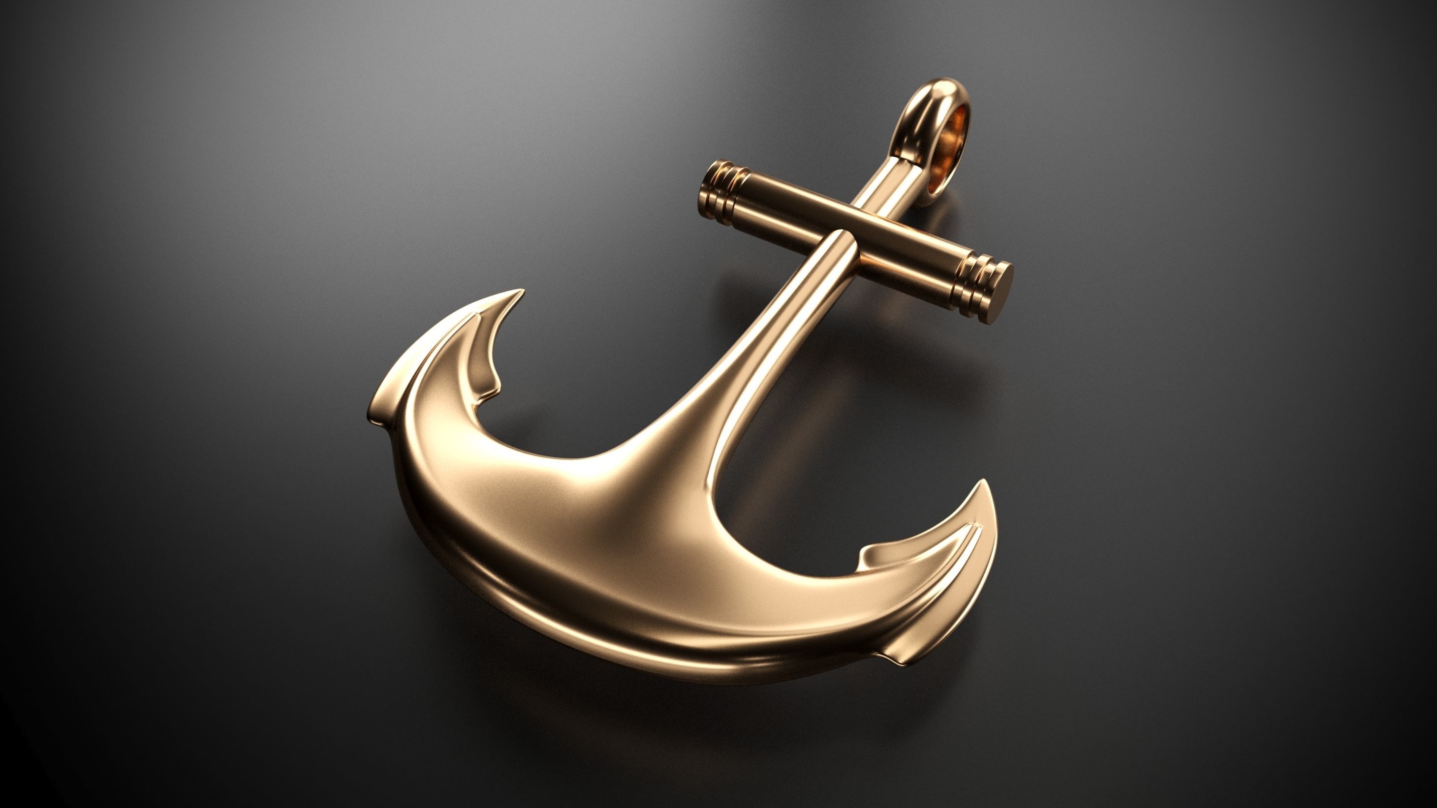 Anchor gold 3D model_5