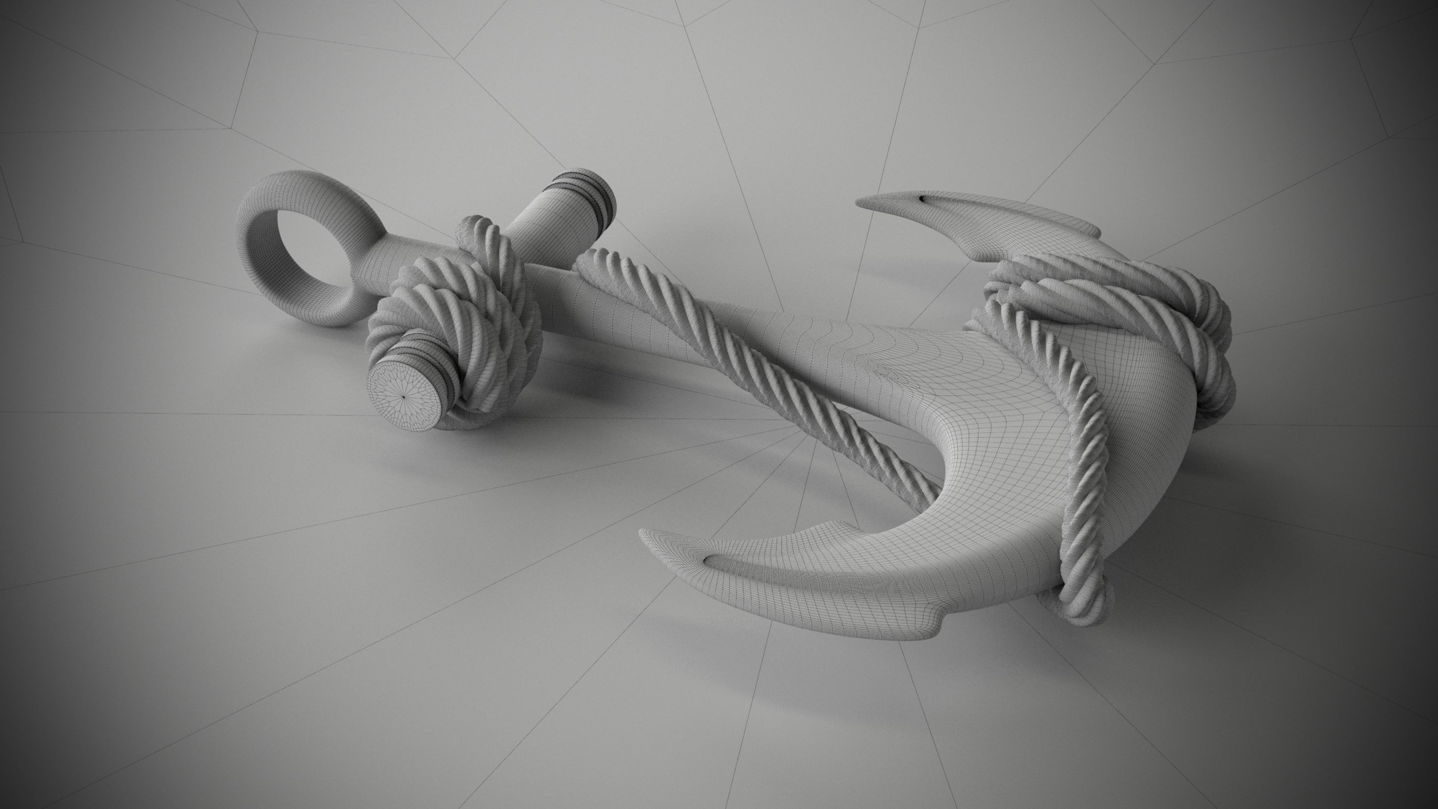 Anchor gold 3D model_7