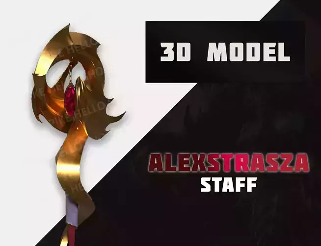 Alexstrasza Staff 3D model wow cosplay game 3D staff 3D print model