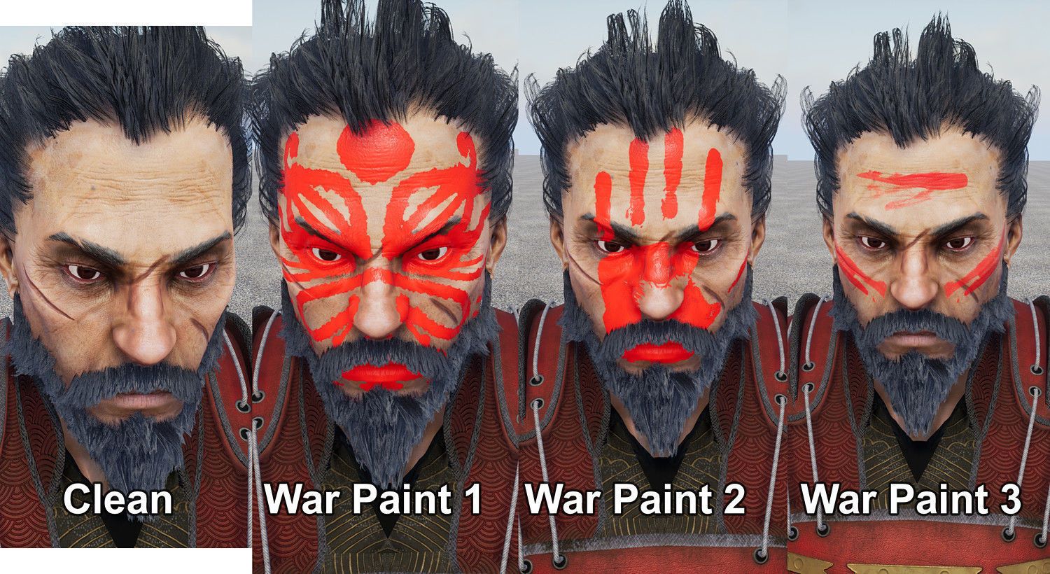 Samurai Warlord Realtime Low-poly 3D model_34