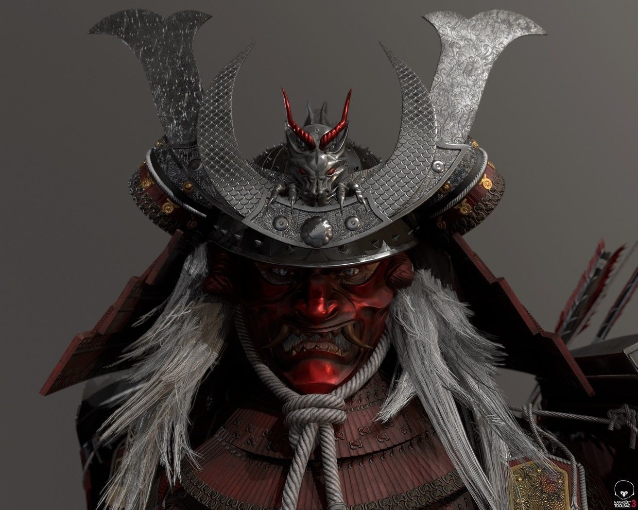 Samurai Warlord Realtime Low-poly 3D model_24