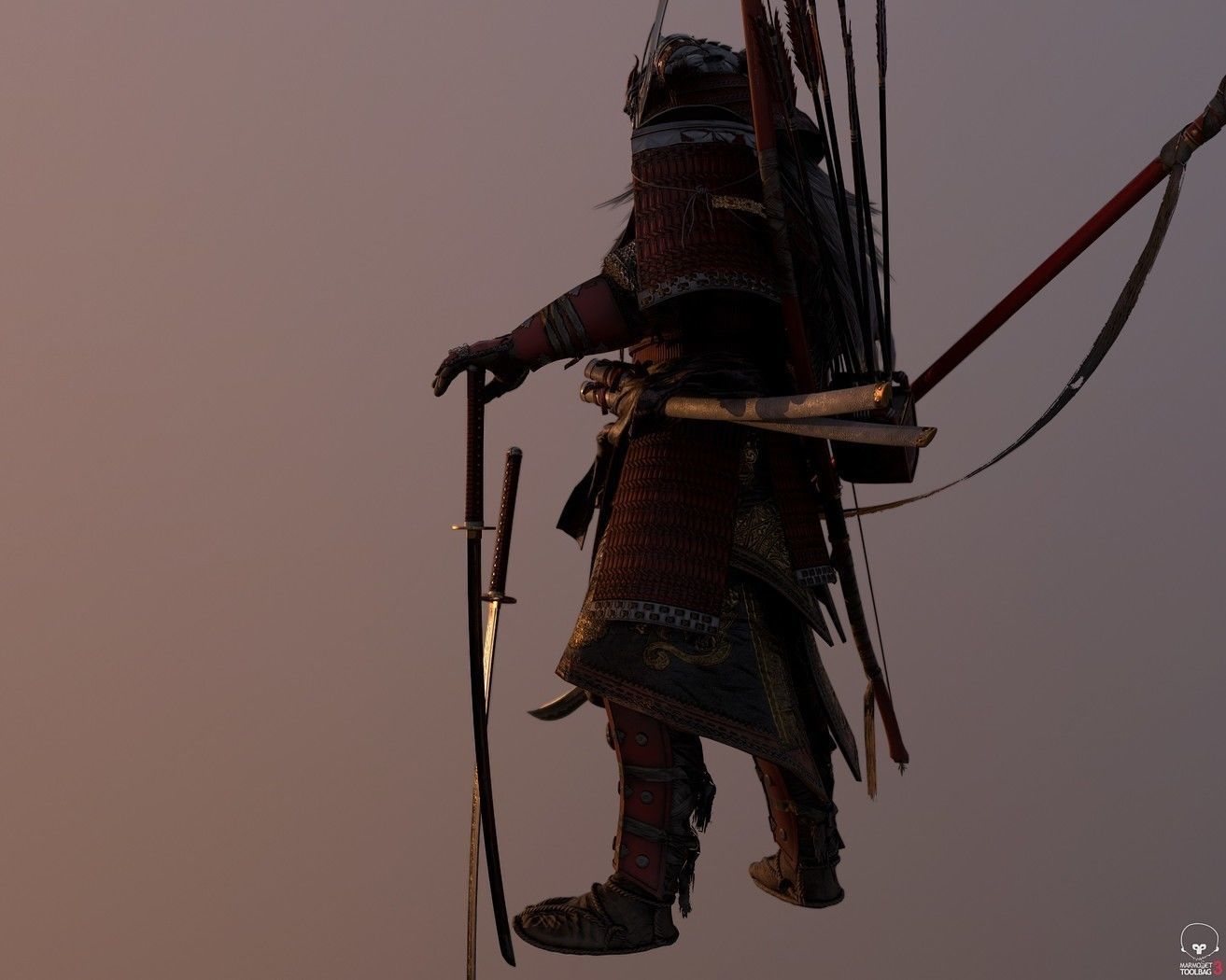 Samurai Warlord Realtime Low-poly 3D model_15