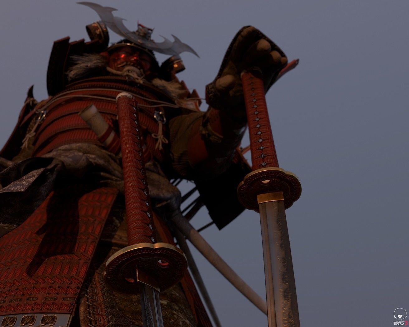 Samurai Warlord Realtime Low-poly 3D model_10