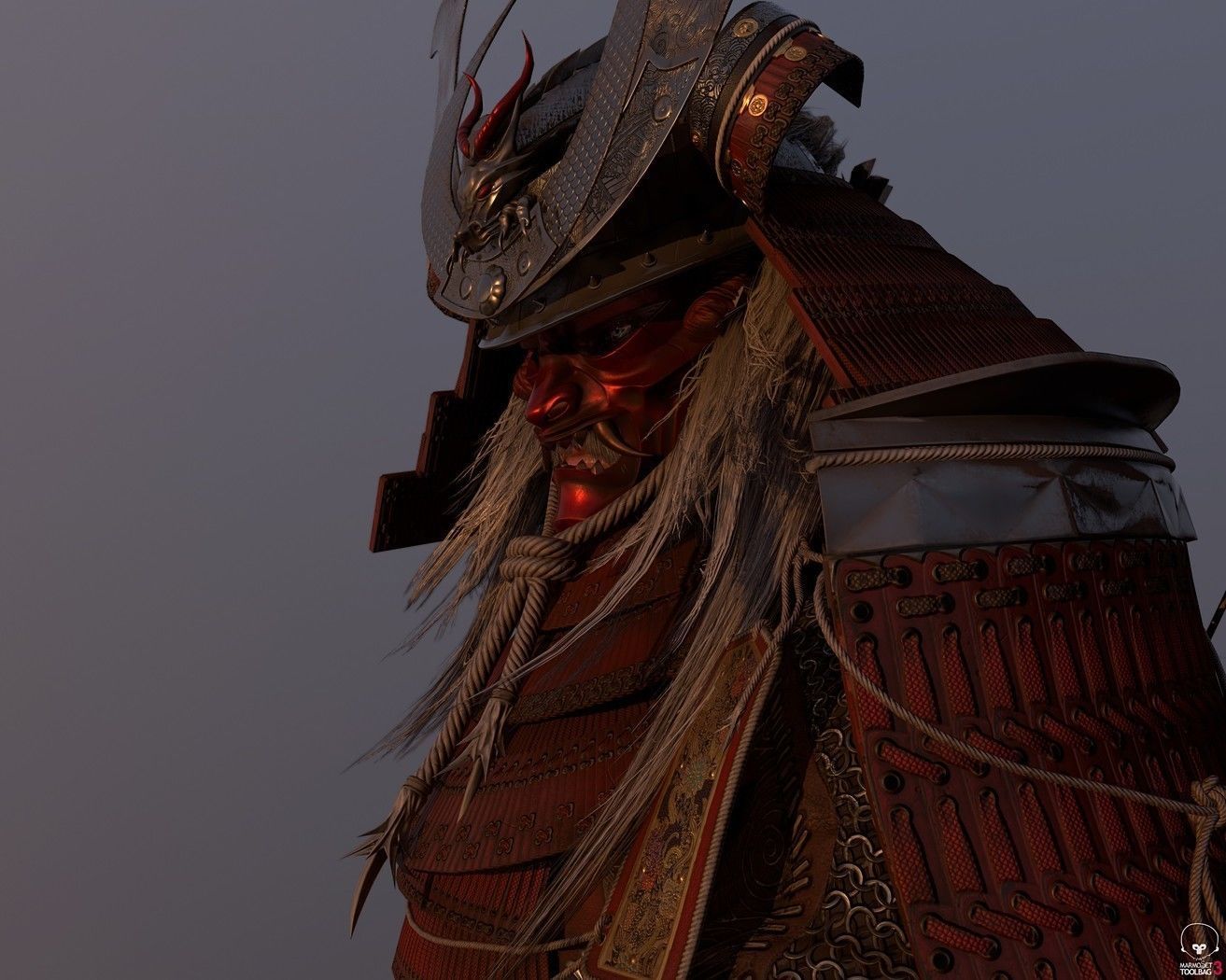 Samurai Warlord Realtime Low-poly 3D model_8