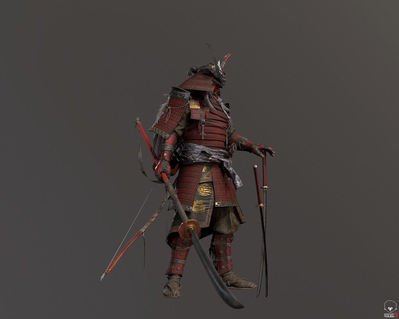 Samurai Warlord Realtime Low-poly 3D model_26
