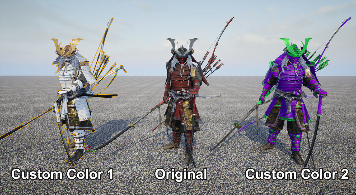 Samurai Warlord Realtime Low-poly 3D model_35