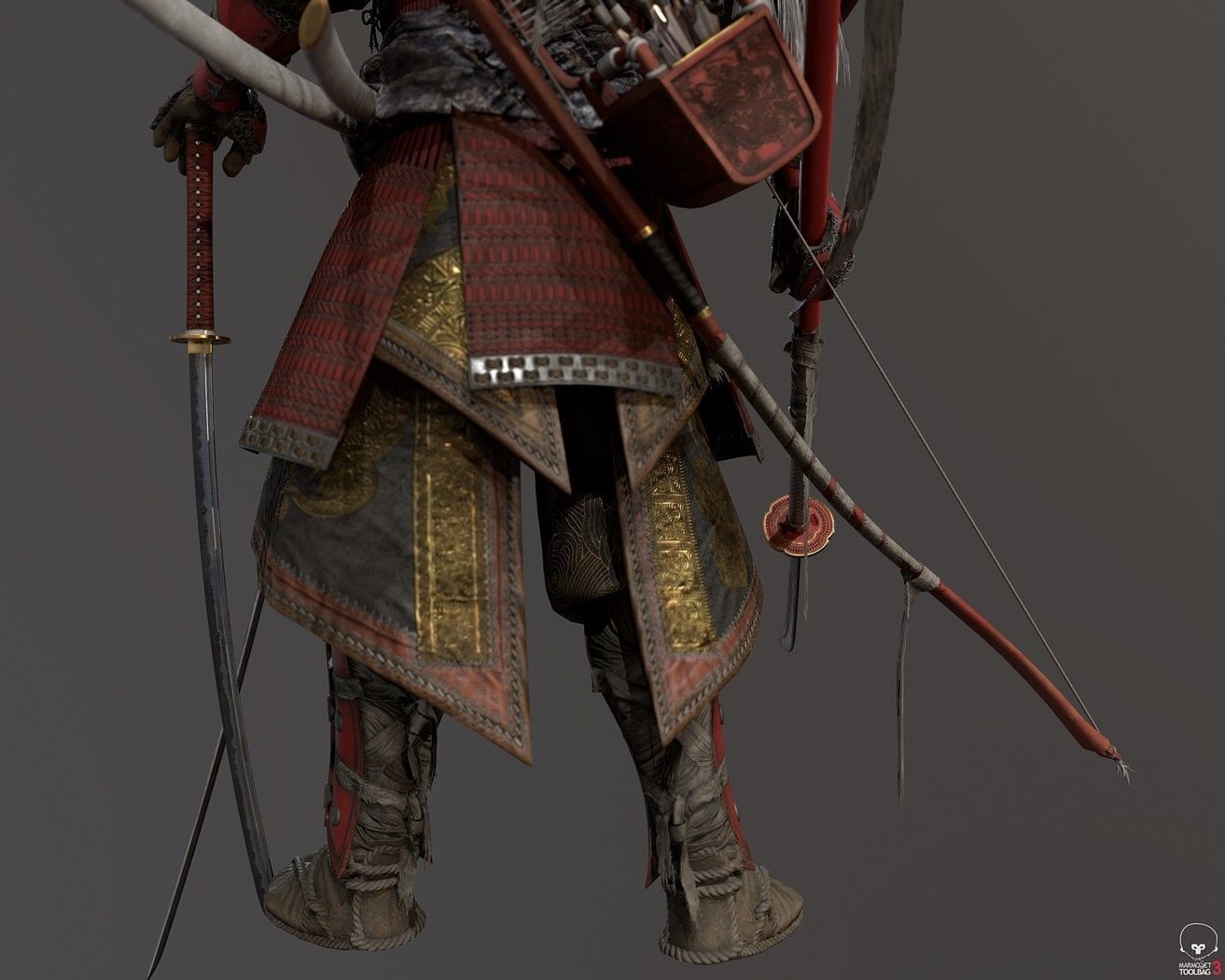 Samurai Warlord Realtime Low-poly 3D model_30