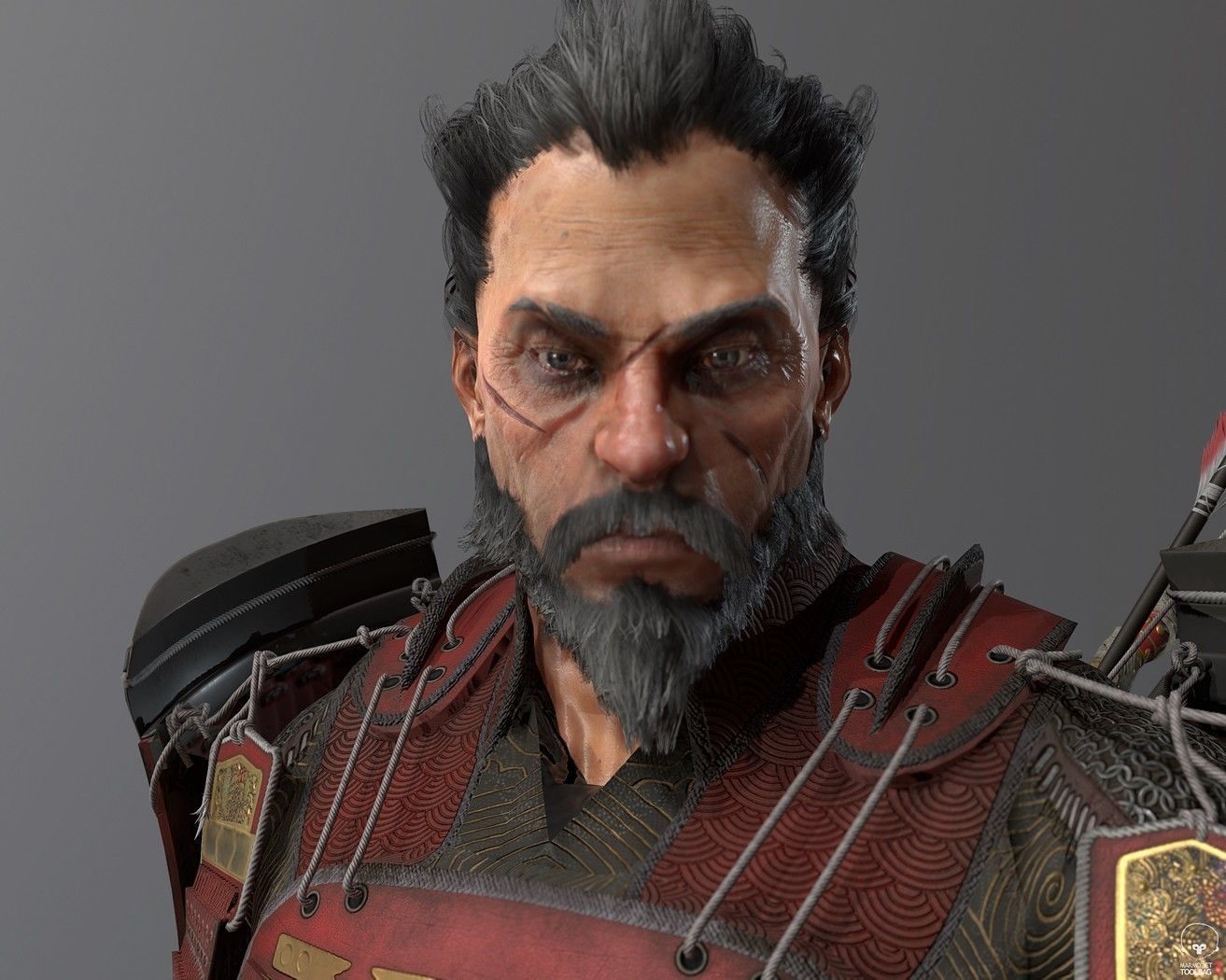 Samurai Warlord Realtime Low-poly 3D model_22