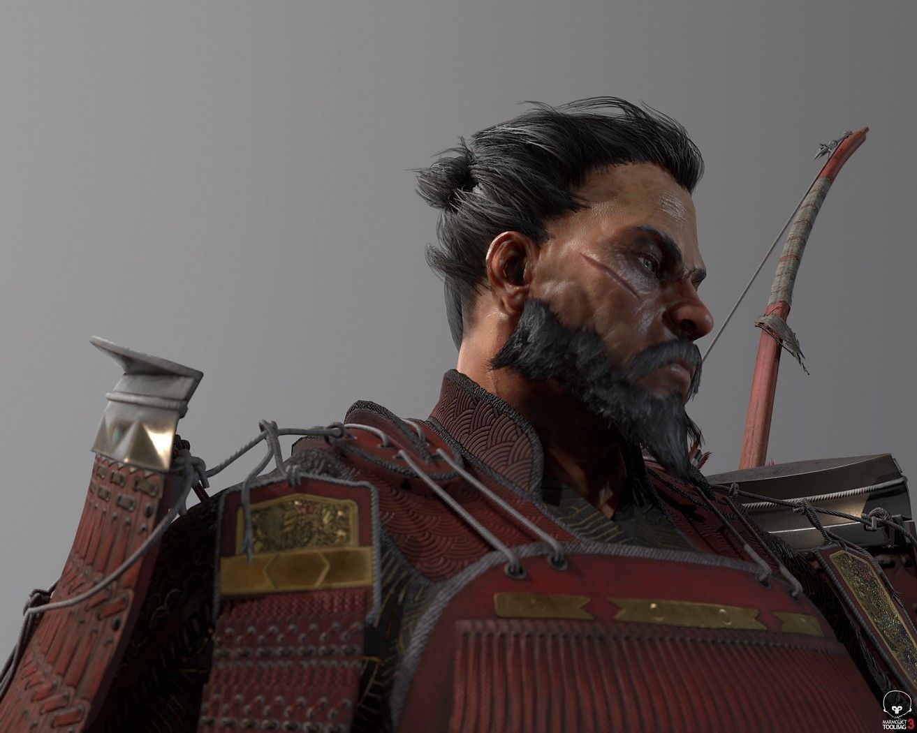 Samurai Warlord Realtime Low-poly 3D model_23