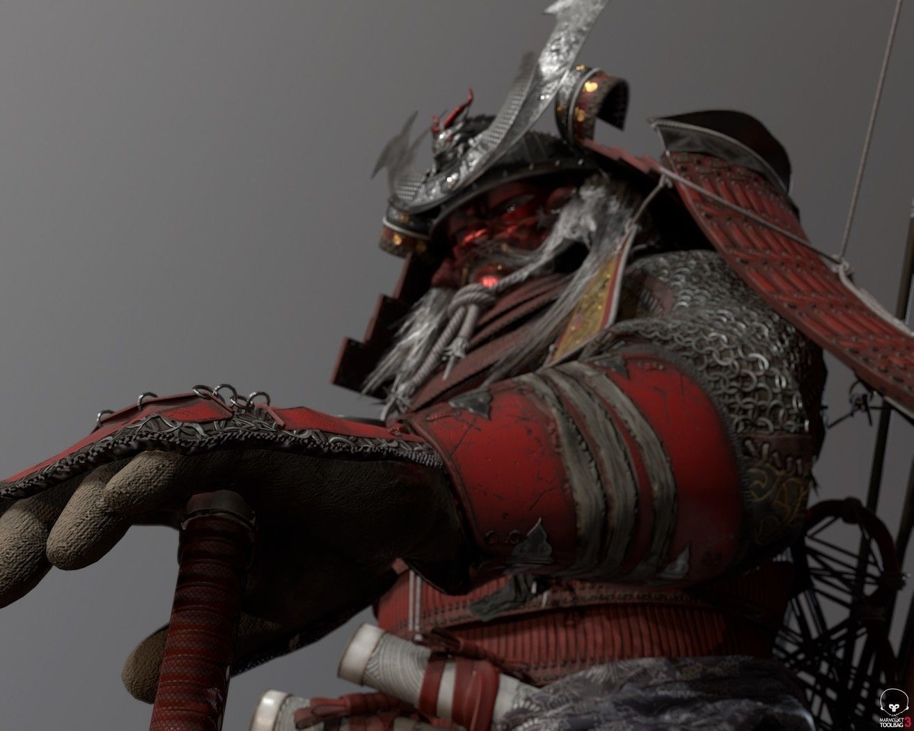 Samurai Warlord Realtime Low-poly 3D model_32