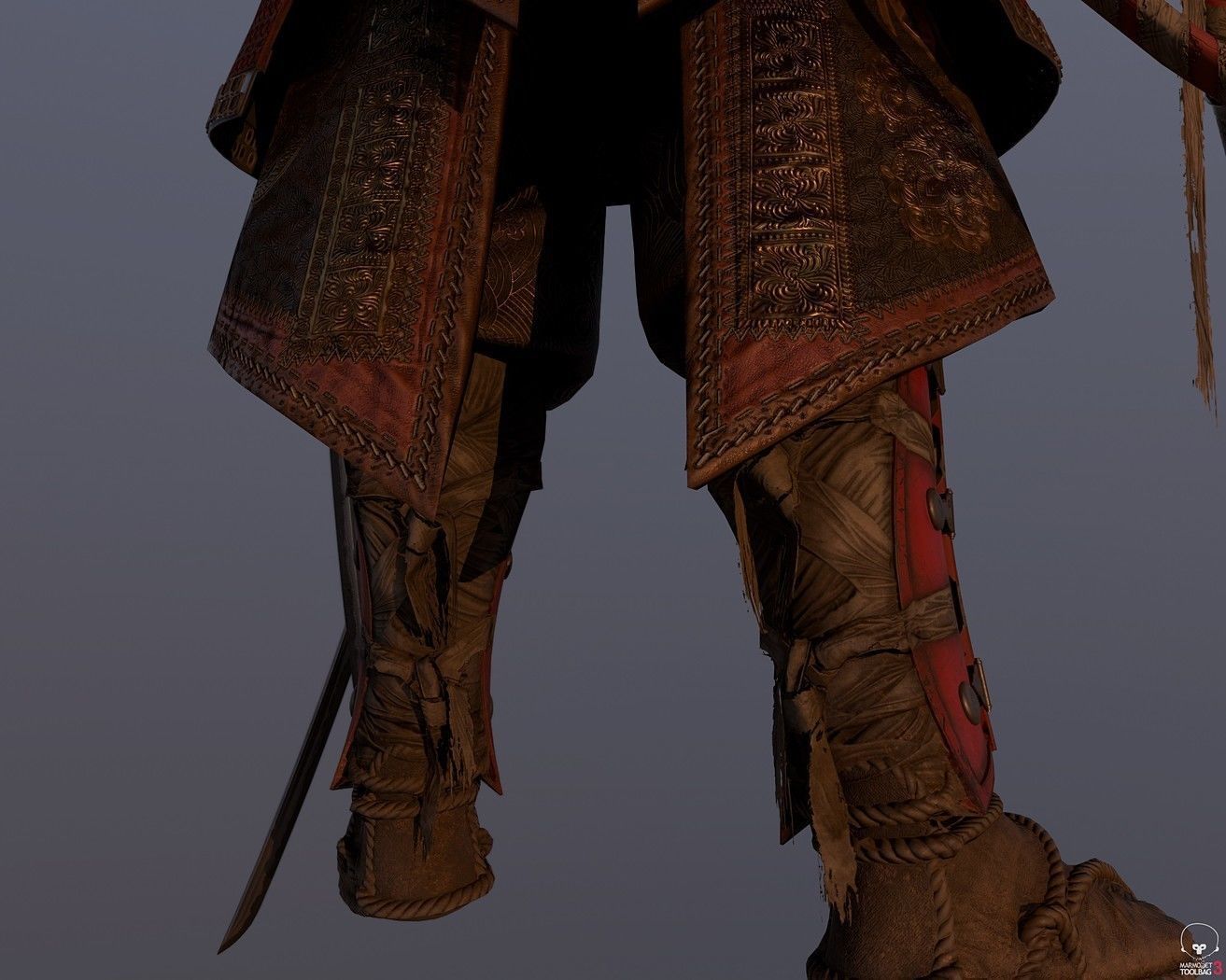 Samurai Warlord Realtime Low-poly 3D model_20