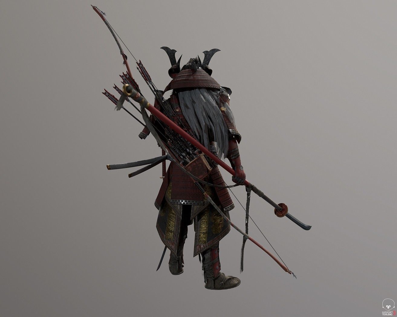 Samurai Warlord Realtime Low-poly 3D model_27