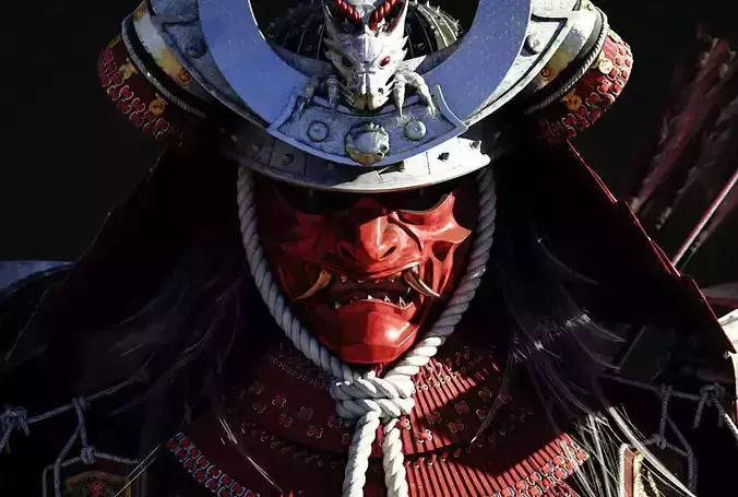Samurai Warlord Realtime Low-poly 3D model