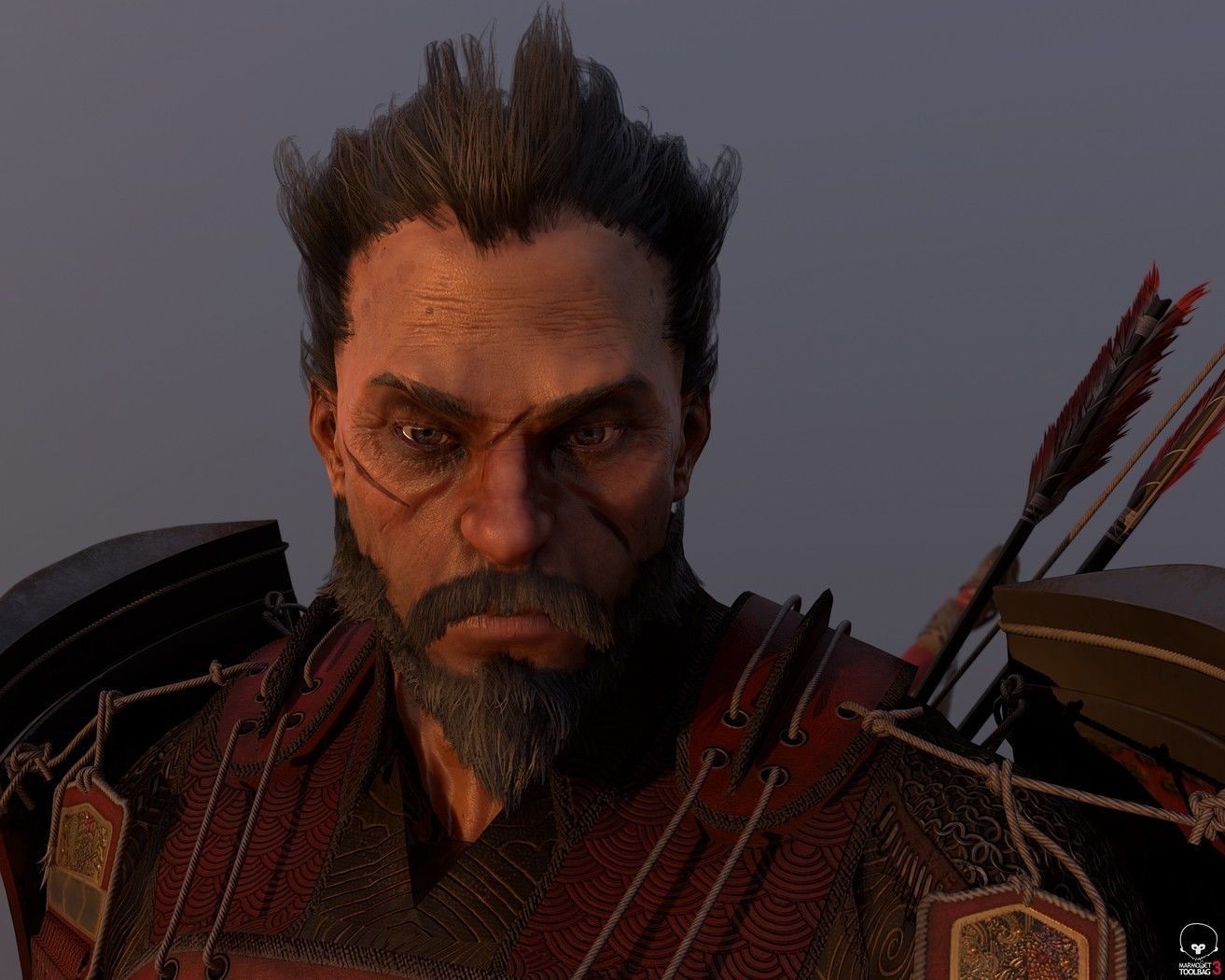 Samurai Warlord Realtime Low-poly 3D model_7