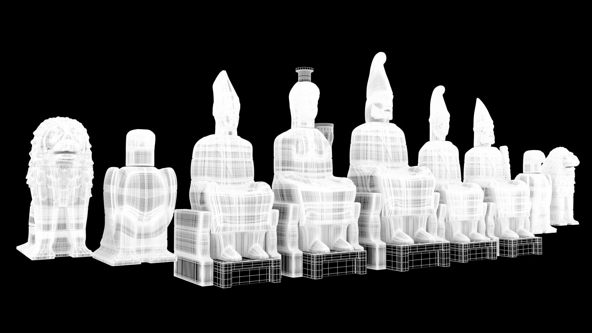 NEMRUT group of statues 3D model_6