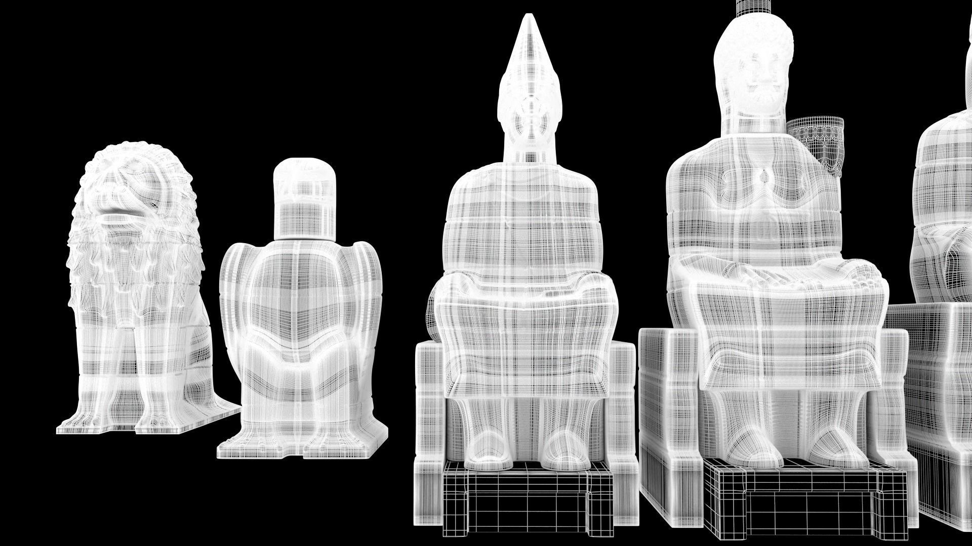 NEMRUT group of statues 3D model_7