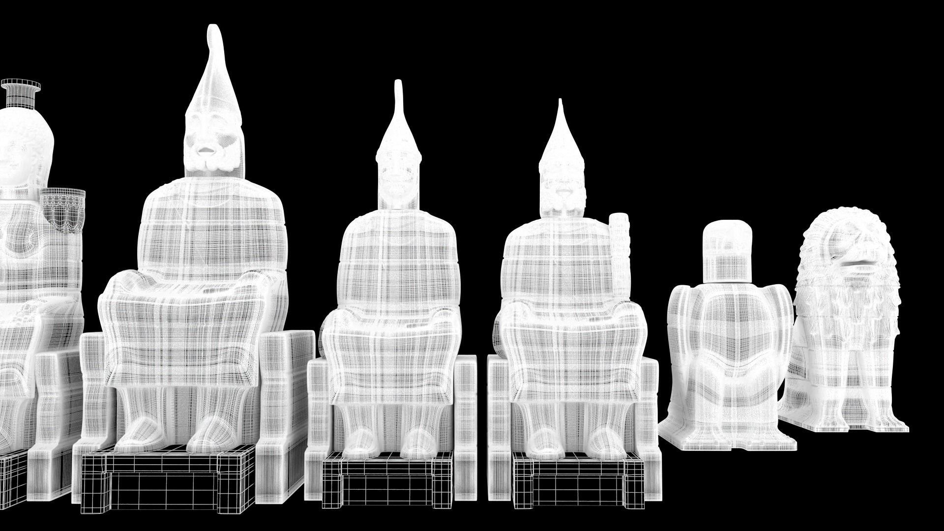 NEMRUT group of statues 3D model_8