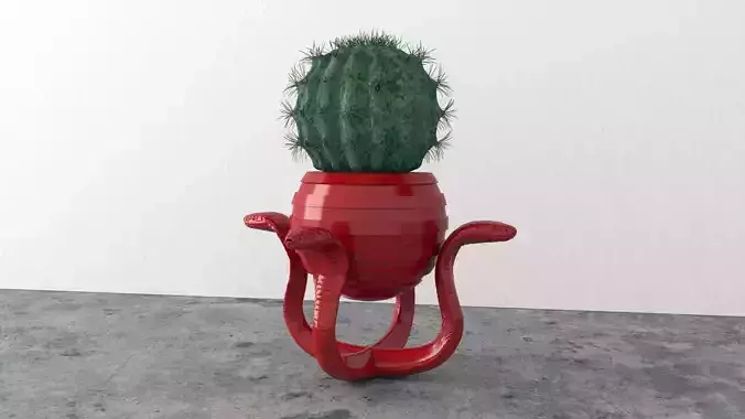 Snake Plant Pot 3D Print Model 7